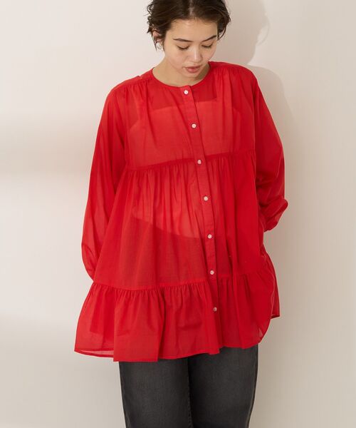 「AMERICAN HOLIC」 長袖チュニック L レッド レディース_画像5