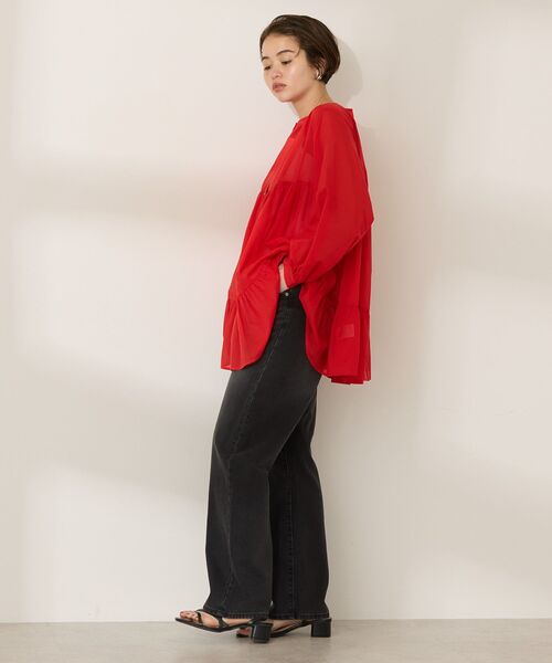 「AMERICAN HOLIC」 長袖チュニック L レッド レディース_画像7