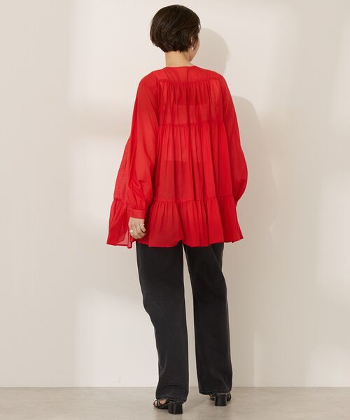 「AMERICAN HOLIC」 長袖チュニック L レッド レディース_画像8