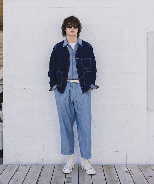 デニムジャケット gジャン Engineer Jacket Indigo Oxford メンズの画像