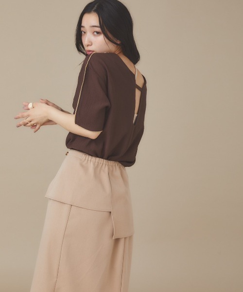 「moi tytto」 ロングスカート FREE ベージュ レディース_画像4