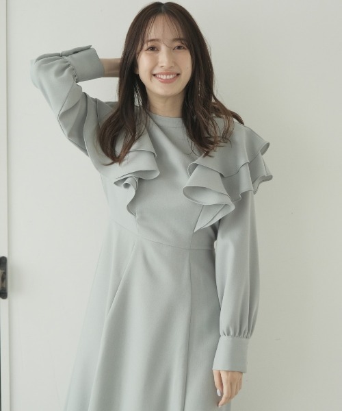 「WILLSELECTION」 長袖ワンピース MEDIUM サックスブルー レディース_画像7
