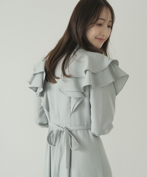 「WILLSELECTION」 長袖ワンピース MEDIUM サックスブルー レディース_画像9