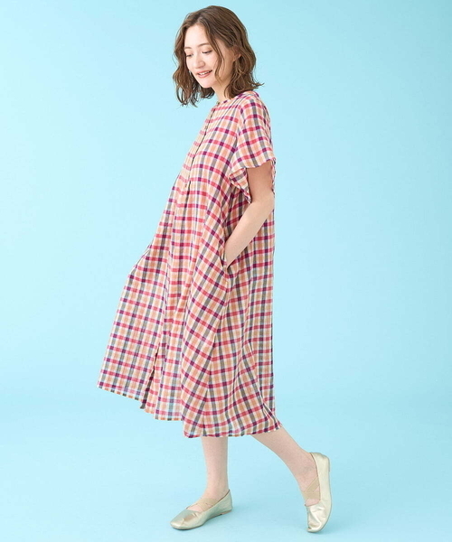 「Jocomomola」 半袖ワンピース 40 ブルー レディース_画像9