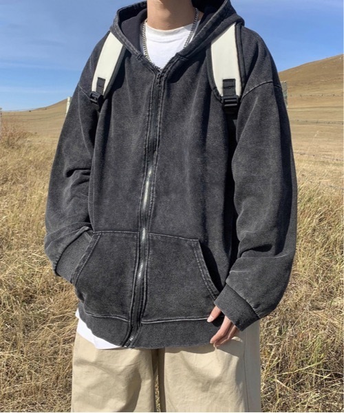 「lilful」 ジップアップパーカー L ブラック メンズ_画像3