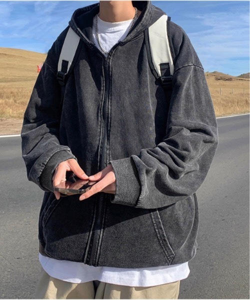 「lilful」 ジップアップパーカー L ブラック メンズ_画像4