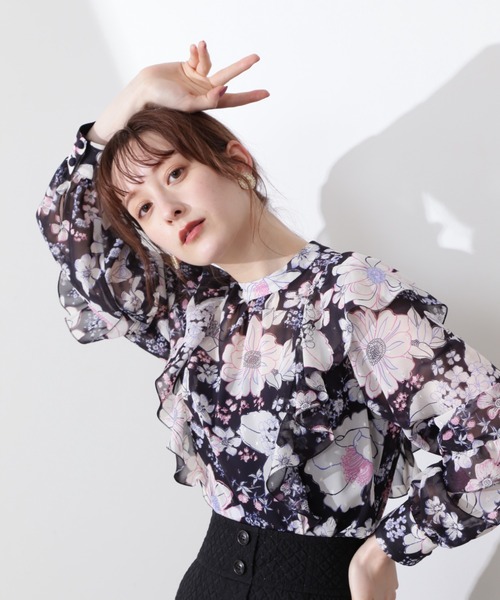 「JILL STUART」 長袖ブラウス MEDIUM レッド レディース_画像5