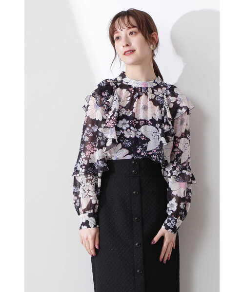 「JILL STUART」 長袖ブラウス MEDIUM レッド レディース_画像9