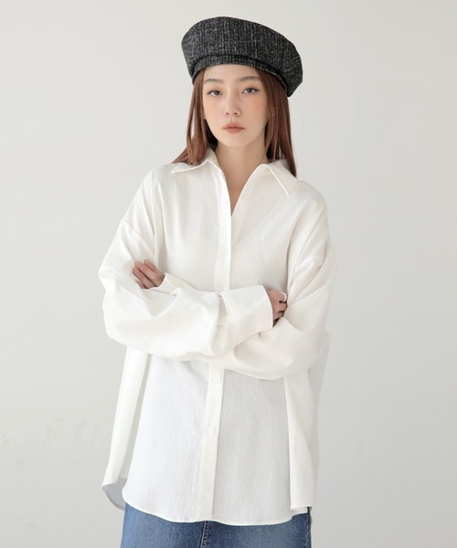 「UNE MANSION」 長袖シャツ FREE スカイブルー レディース_画像2