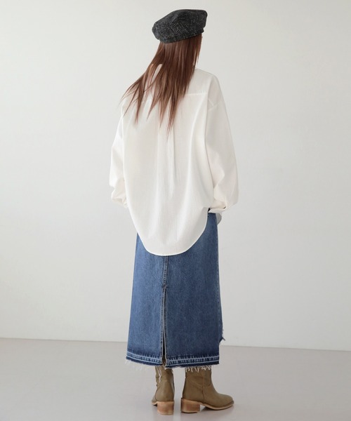 「UNE MANSION」 長袖シャツ FREE スカイブルー レディース_画像4