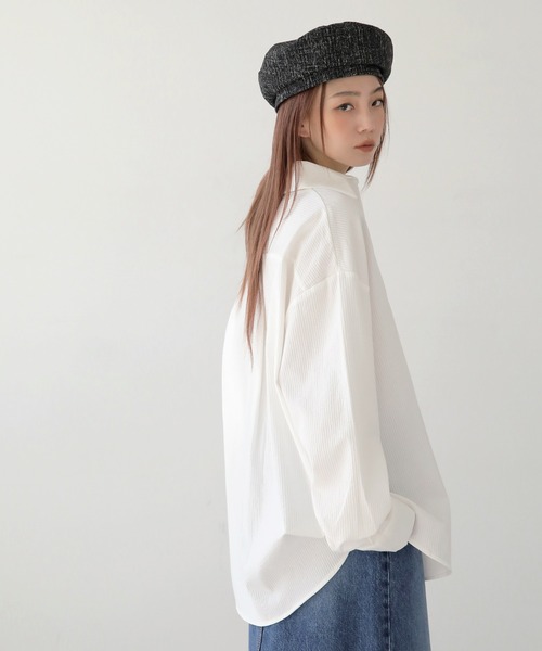 「UNE MANSION」 長袖シャツ FREE スカイブルー レディース_画像5