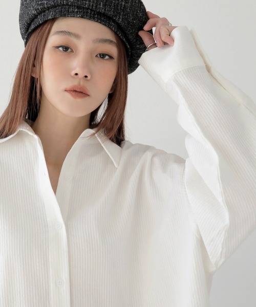 「UNE MANSION」 長袖シャツ FREE スカイブルー レディース_画像7