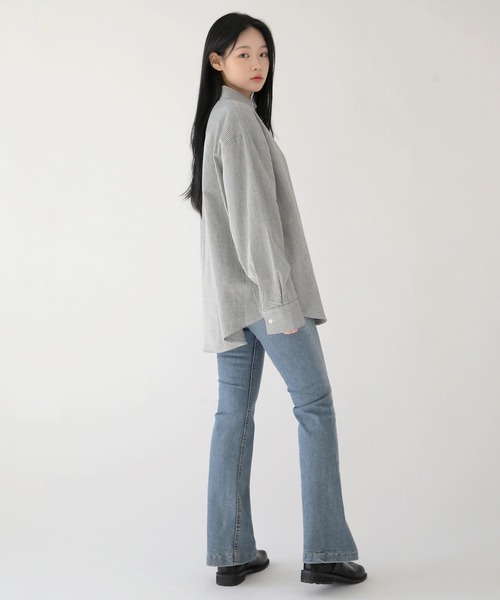 「UNE MANSION」 長袖シャツ FREE スカイブルー レディース_画像9