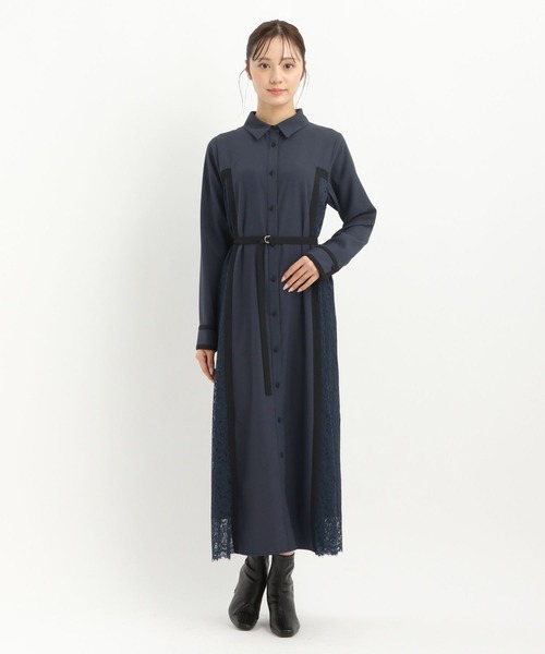 「Andemiu」 シャツワンピース フリー ダークベージュ レディース_画像3