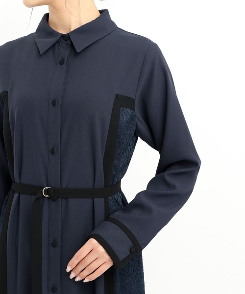 「Andemiu」 シャツワンピース フリー ダークベージュ レディース_画像9