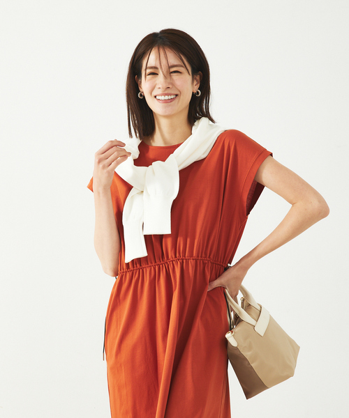 「abahouse mavie」 半袖ワンピース フリー ダークグリーン レディース_画像6