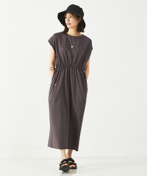 「abahouse mavie」 半袖ワンピース フリー ダークグリーン レディース_画像9