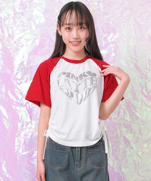 メル19034★新品 ピンクラテ★シアーTシャツコ－デセット 130 PINK-latte（ピンクラテ） tシャツ PINK latte SPORT ピンクラテ