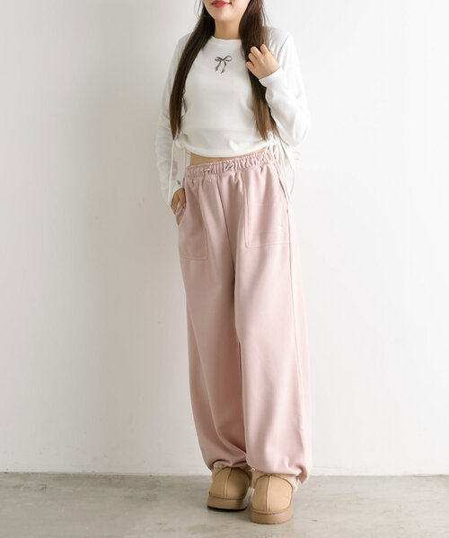 「OLIVE des OLIVE」 スウェットパンツ FREE オートミール レディース_画像9