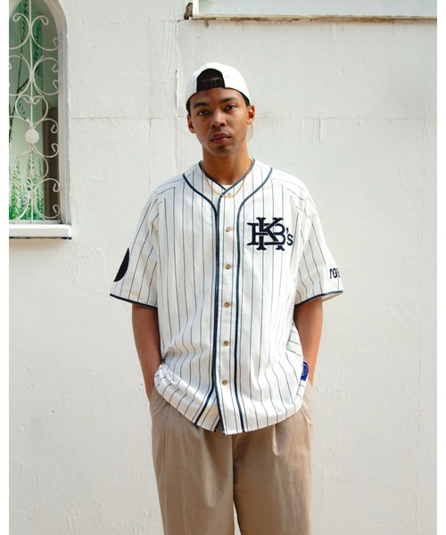 KEBOZ（ケボズ） シャツ EFG STRIPE BASEBALL JERSEY メンズ