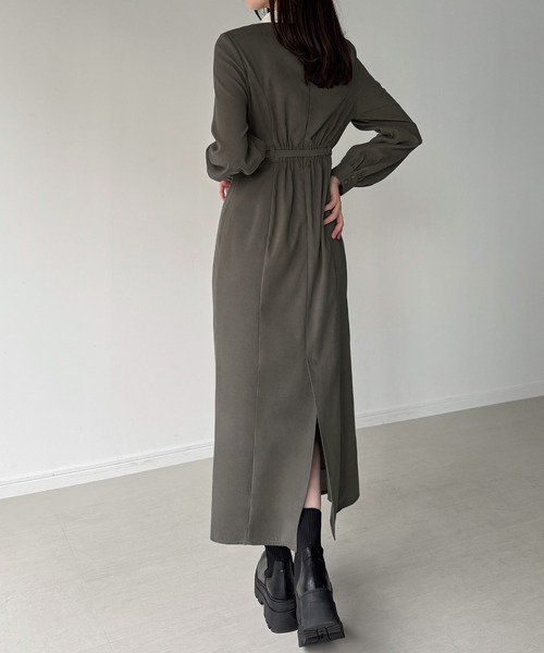 「junoah」 長袖ワンピース SMALL グレー レディース_画像5