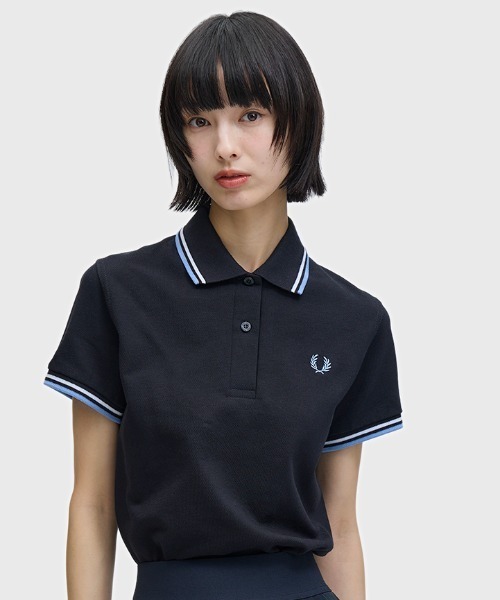 FRED PERRY フレッドペリー レース ポロシャツ ブラック レディース The Fred Perry Shirt - G12(8 157：BLACK / CHAMPAGNE): | FRED PERRY