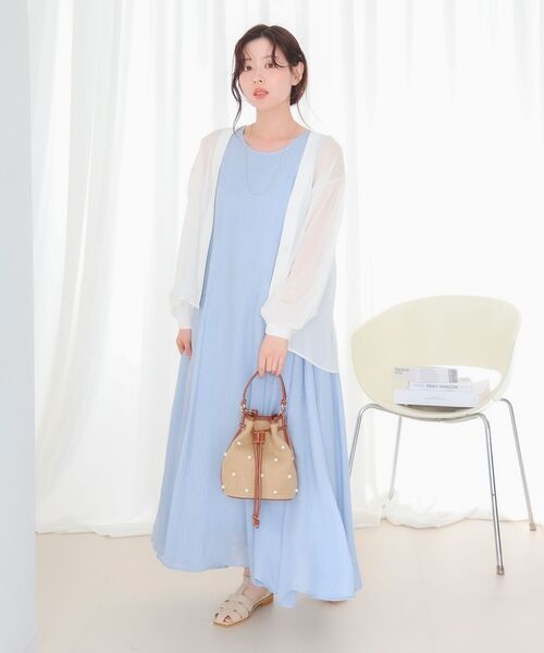 le.coeur blanc（ルクールブラン） ワンピース デニムライクパネル