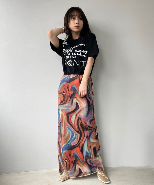 「SANSeLF」 ロングスカート FREE オレンジ レディース_画像4