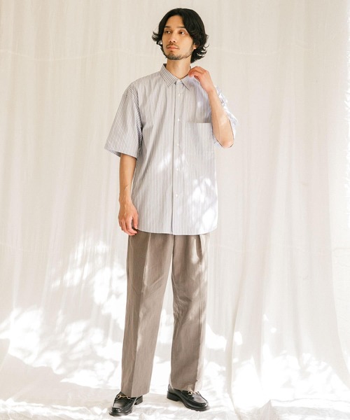 「THOMAS MASON」 半袖シャツ X-LARGE ロイヤルブルー メンズ_画像7