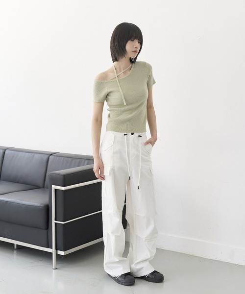 「UNE MANSION」 カーゴパンツ MEDIUM ブラック レディース_画像2