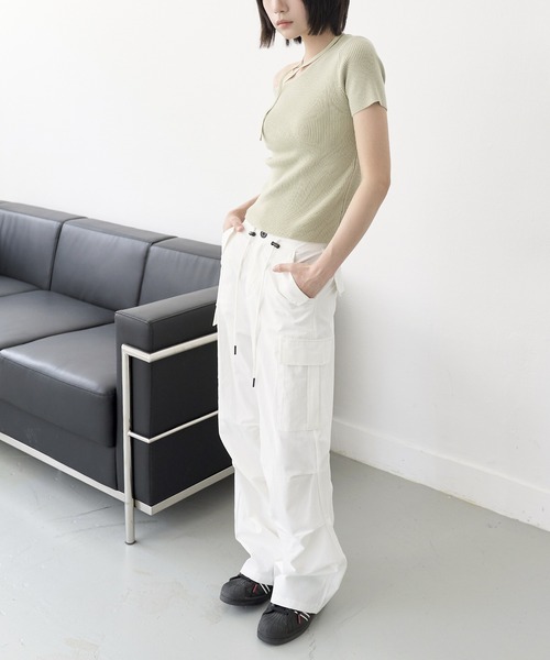 「UNE MANSION」 カーゴパンツ MEDIUM ブラック レディース_画像4