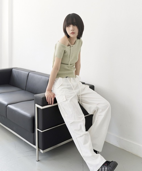 「UNE MANSION」 カーゴパンツ MEDIUM ブラック レディース_画像7