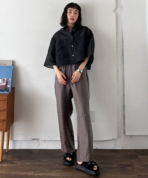 「DOUX ARCHIVES」 半袖シャツ 38 ブラック レディース_画像7