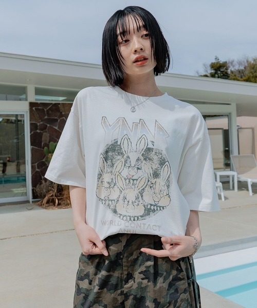 「Anui」 半袖Tシャツ MEDIUM オフホワイト レディース_画像4