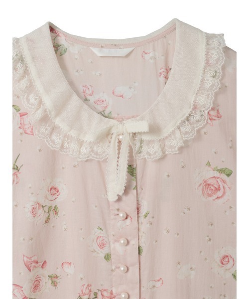PINK HOUSE（ピンクハウス） ワンピース 半袖 ローン襟付きRose Pearl