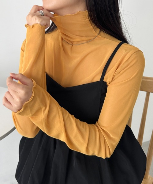 CLEA tシャツ メロウハイネックシアーインナートップス レディース