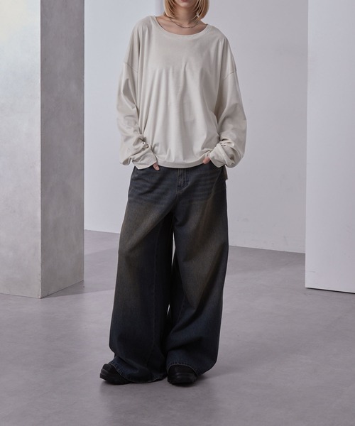 Loose（ルース） tシャツ ハイドレープトロミ ディープネック