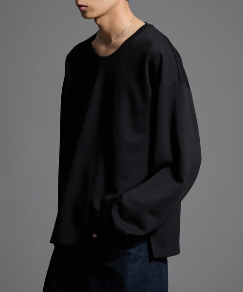 THE HIGH-LOWS ハイロウズ ロンT 長袖カットソー ブラック 美品 Loose（ルース） tシャツ ハイドレープトロミ ディープネック