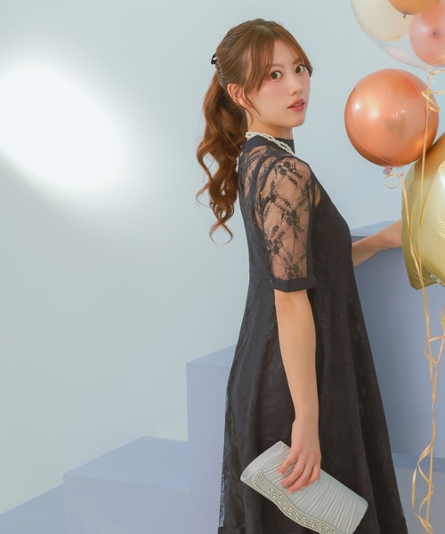 Retica（レティカ） ワンピース パーティードレス 二次会 Aライン 2連