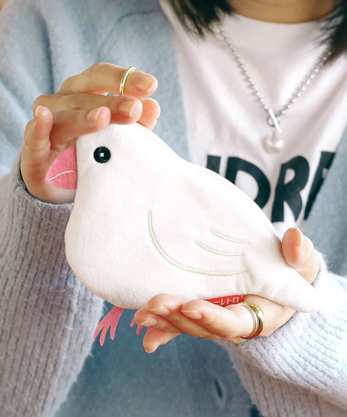 ニューレトロ ポーチ 入学式 ダイカットポーチ（文鳥） レディース