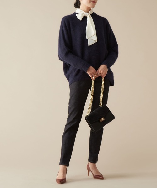 Liesse モックネック ドルマン ビッグ ニット プルオーバー ブラック