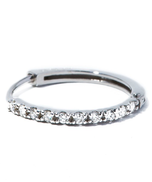 ピアス 「les bon bon」hoop diamond pierce single WG BOB259W レディースの画像