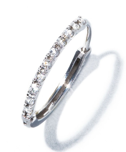 ピアス 「les bon bon」hoop diamond pierce single WG BOB259W レディースの画像