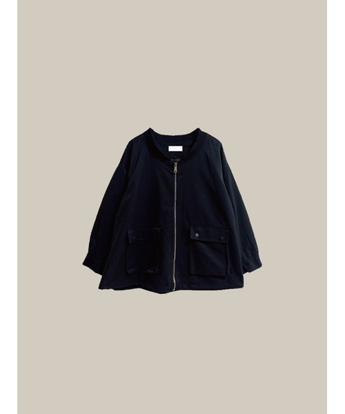 アンサンブル ビックカラーデニムシャツ＆ウィンドブレーカーセットアップ/Denim Shirt And Jacket「LA POMME petit/ラ LA POMME petit アンサンブル ビックカラーデニムシャツ