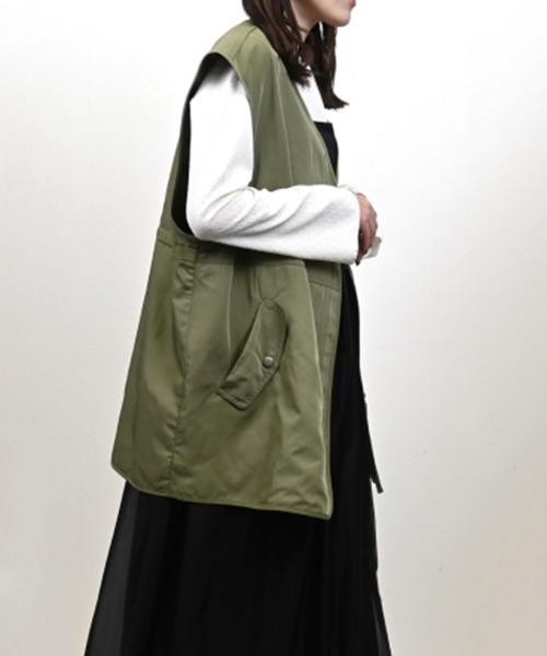 STYLEBLOCK ベスト ジレ Eツイルミリタリーベスト レディース