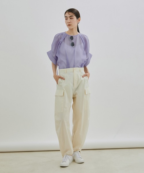サロン アダムエロペ シャツ シアーストリングカフスパフスリーブブラウス SALON adam et rope'（サロン アダム エ ロペ）の「シアー