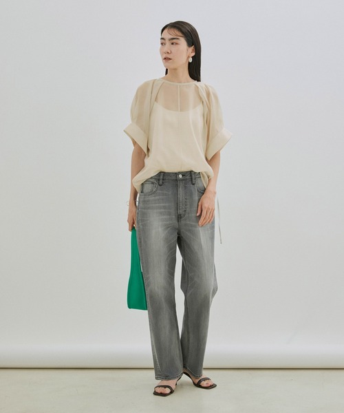 新品⭐️スタニングルアー デニムスリーブレスシャツ　S SALON adam et rope' シャツ ブラウス シアーストリングカフス