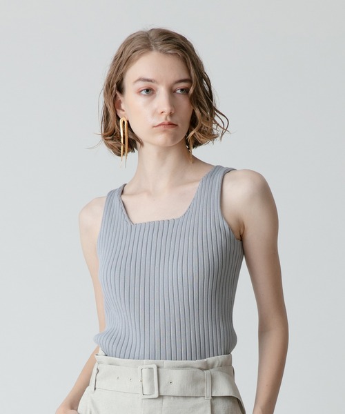 【新品未使用✨25SS】allureville リブニット 白 allureville（アルアバイル） ニット セーター リブタンク レディース