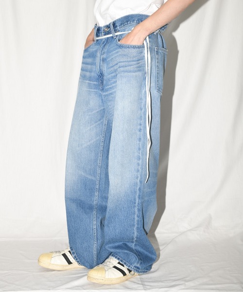 デニム・ジーパン JEMUT PEANUT WIDE WASHING PANTS MR103 RINSE WASH 8oz DENIM / 5 POCKET WIDE JEANS BOTTOMS | MR