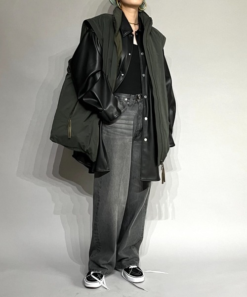 ワイドパンツ ジーンズ バギーデニムパンツ/Washed baggy denim trousers メンズ レディース_13